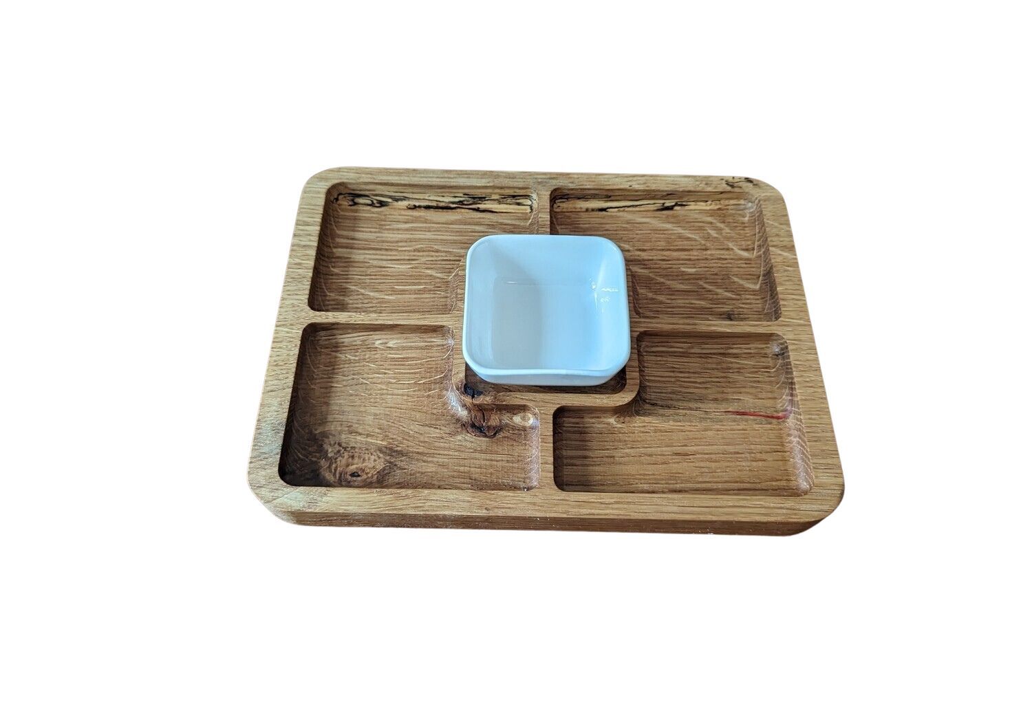 Mini  White Oak Serving Tray with One Ramekin