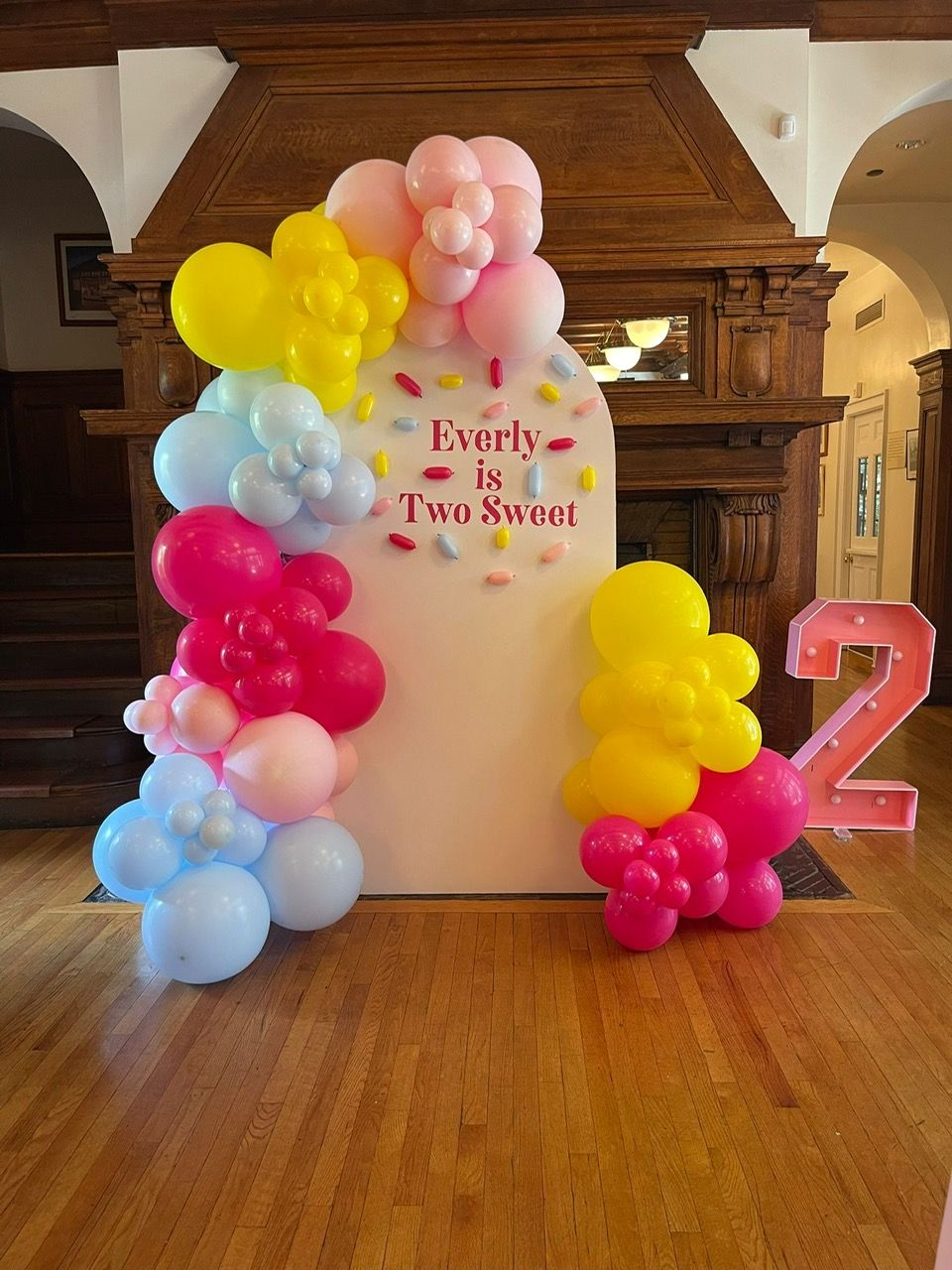 Ready to Party Backdrop and Balloons