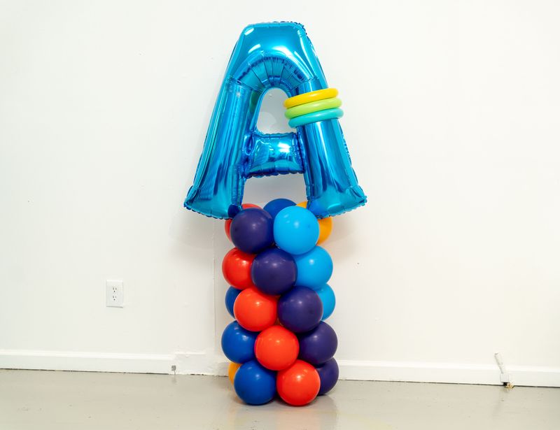 Mini Balloon Column with Letter Topper
