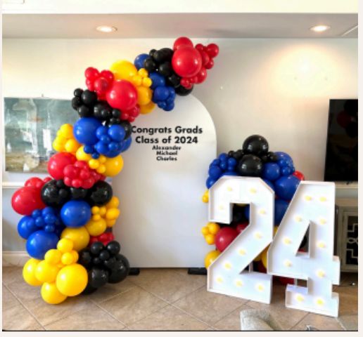 Graduation Backdrop with Light up Number
