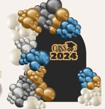 Graduation Ready to Party Backdrop and Balloons