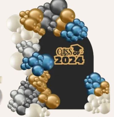 Graduation Ready to Party Backdrop and Balloons