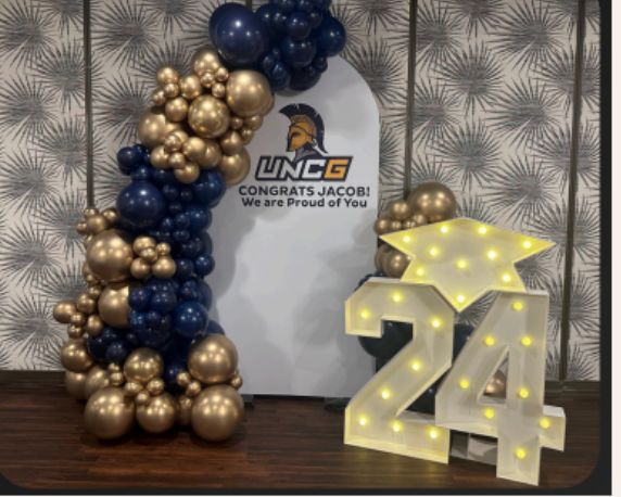 Graduation Backdrop and Balloons Marquee