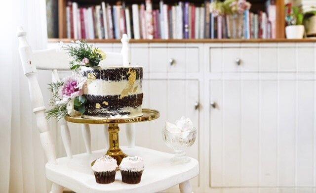 Chocolate Layered Celebration Cake with Gold Leaf