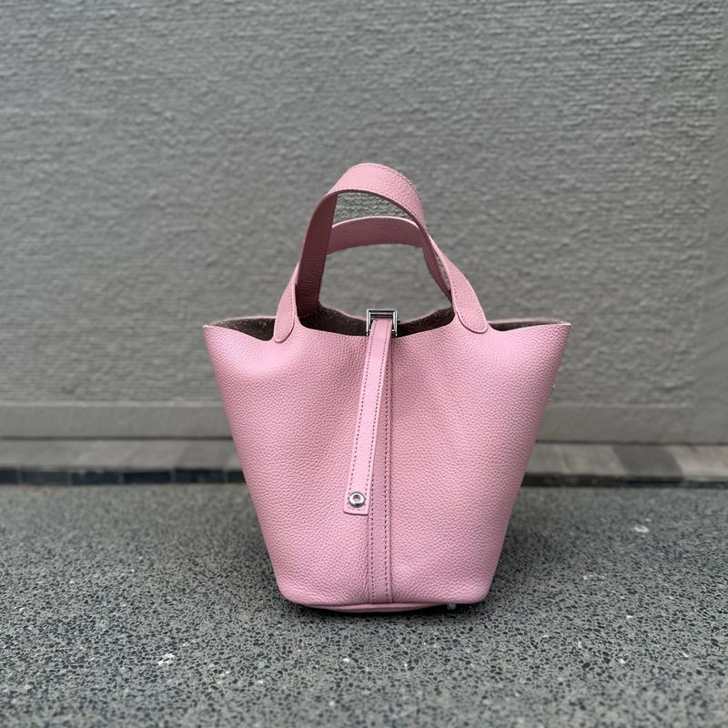 somthing PINK_Togo牛皮18cm手提水桶包