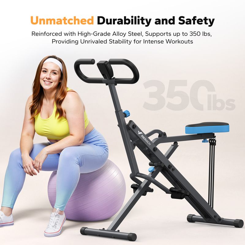 MERACH R07 Squat Machine 2in1 Squat Rowing Machine Easy Setup Foldable Exercise Equipment Glute Trainer Machine Glutes Leg Home Fit