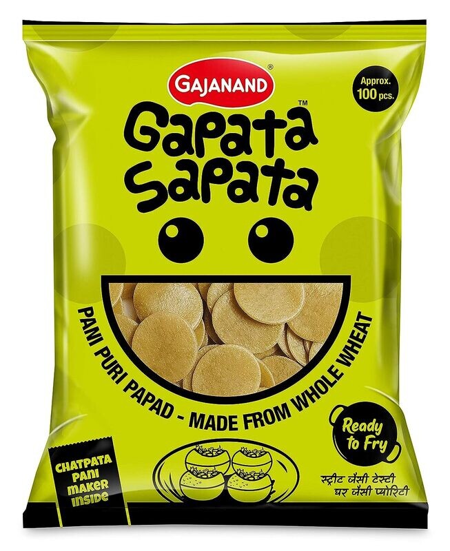 Gapata Sapata Pani Puri Papad (Ready to Fry) with Pani Maker Masala 200g