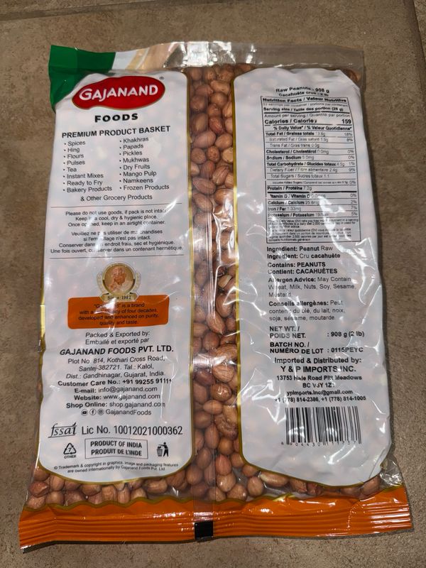 Gajanand Indian Peanuts 2lb