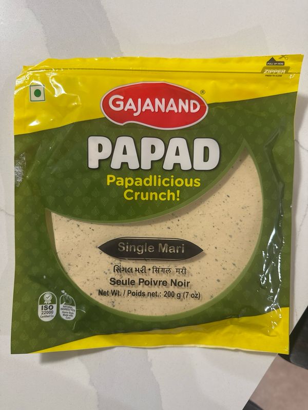 Gajanand Papad Single Mari 200g