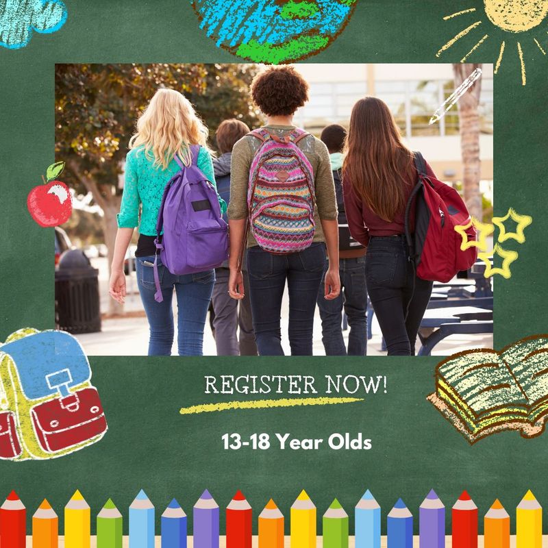 Registration for Teens - 13-18 Year Olds