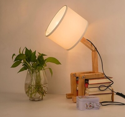 Cute wooden movable lamp