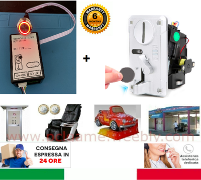 KIT GETTONIERA + MODULO TIMER PAUSA , PER DOCCIA,LAVANDERIA,AUTOLAVAGGIO ECC