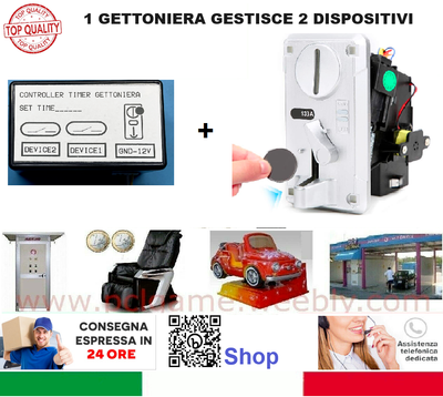 KIT TIMER DOCCIA MARE, LAVANDERIA, AUTOLAVAGGIO, 2 GETTONIERE O 1 GETTONIERA, GESTIONE 2 DISPOSITIVI