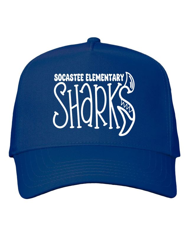 HAT: Royal Blue Hand Lettered "Sharks"