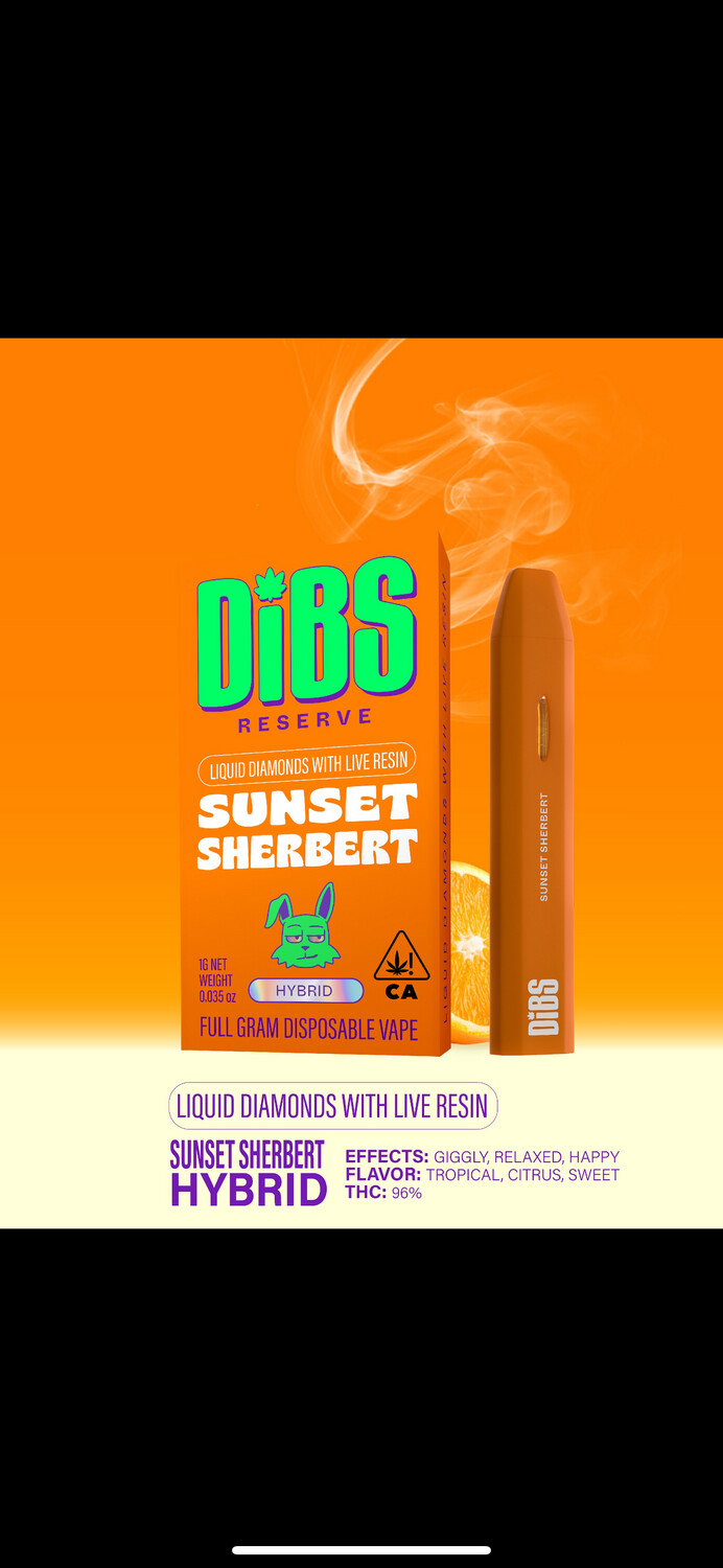 DIBS LIQUID DIAMOND WITH LIVE RESIN Sunset Sherbert