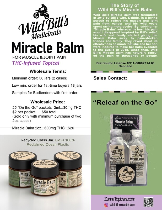 Wild Bills Miracle Balm 600Mg THC Large