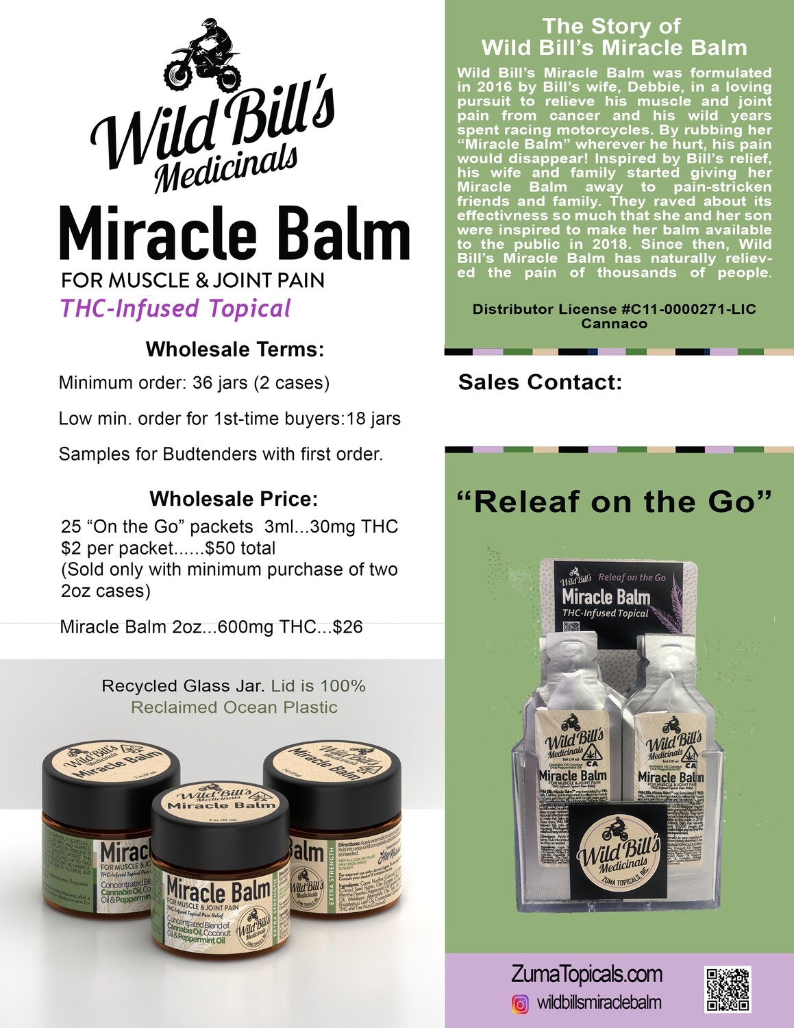 Wild Bills On the Go Jars 30MG THC