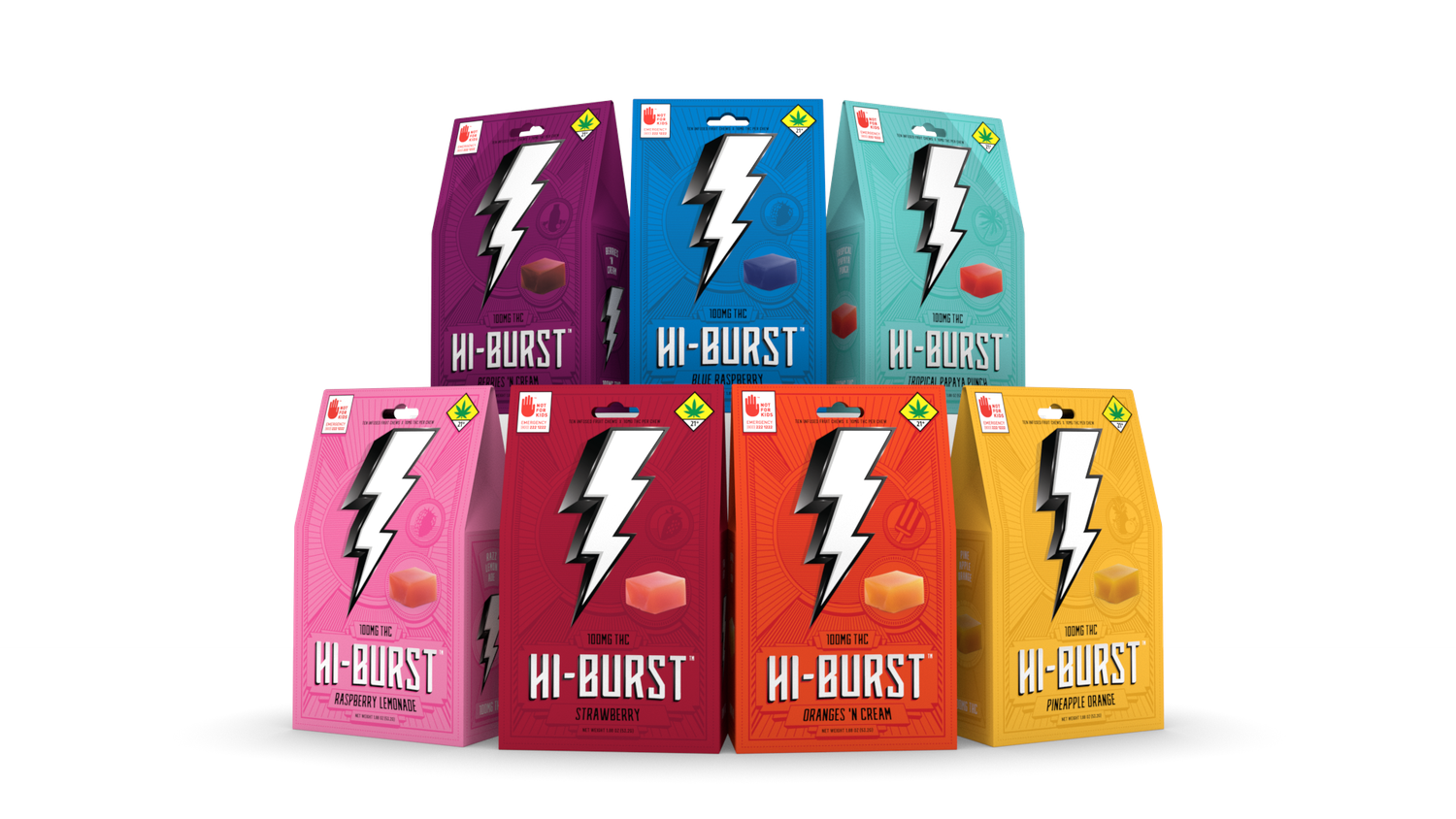 Hi-burst 100mg Gummies Sour Blue Raspberry