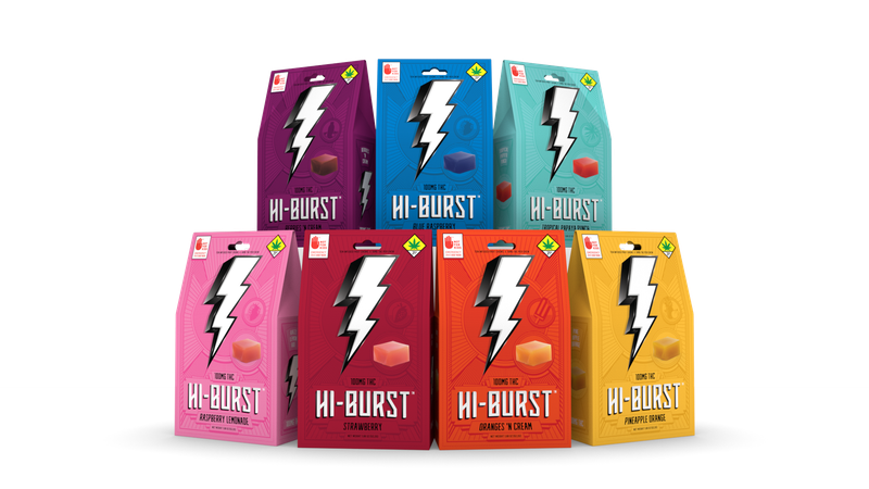 Hi-burst 100mg Gummies Sour Blue Raspberry