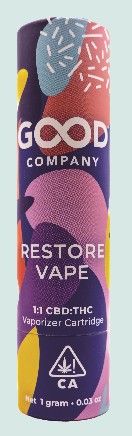 Good Company 1G Cartridge - 1:1 Restore Vape