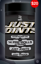 SEVENg Just Joints 14G 14 Pre-Rolls Godfather OG
