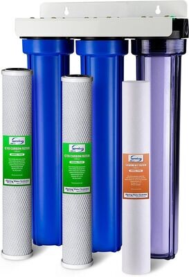 iSpring WCB32C Whole House Water Filter System w/ First Stage Clear Housing