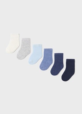 Set of 6 socks in blue