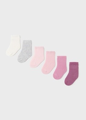 Set of 6 socks in Pink