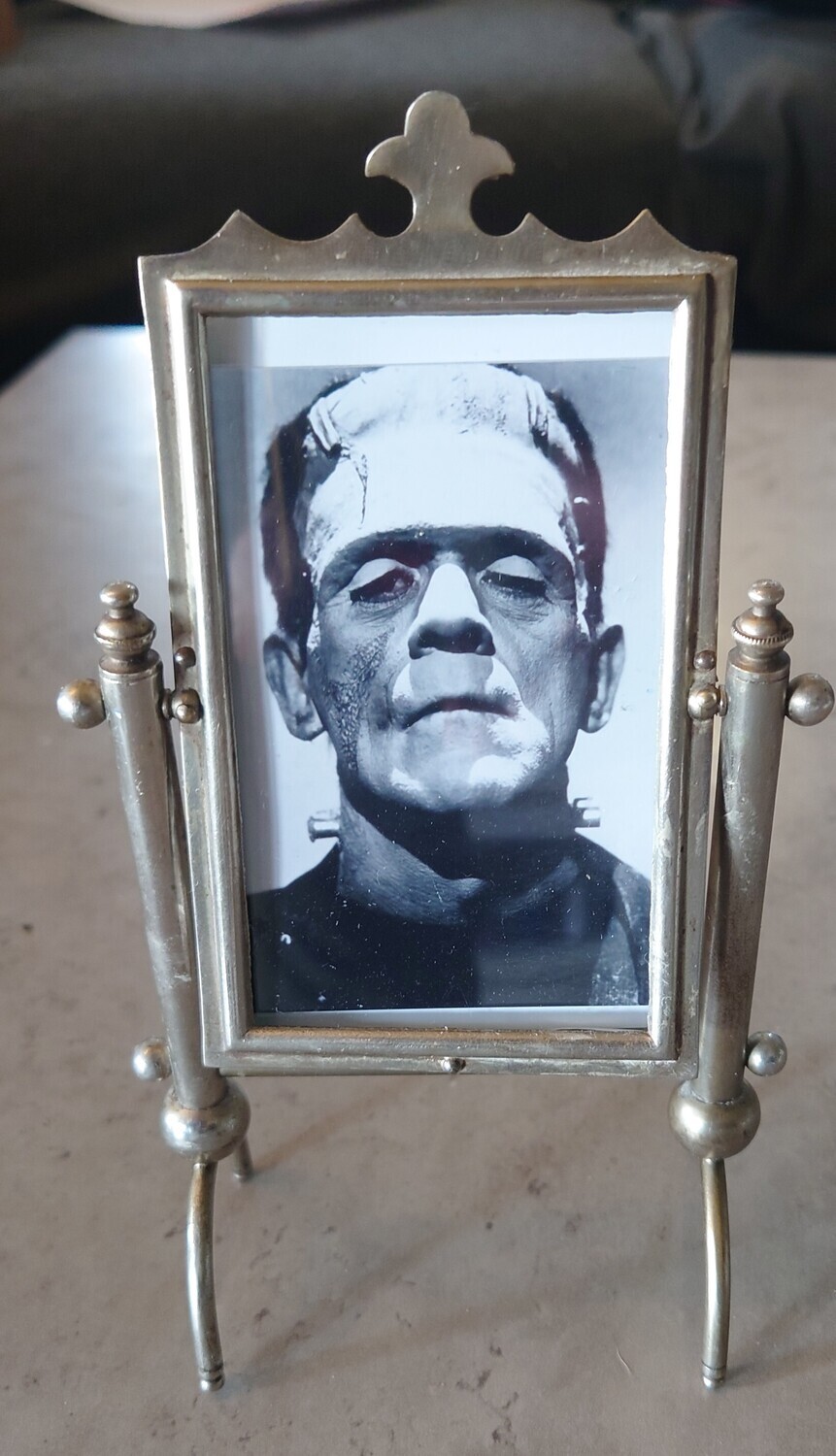 Frankenstein with 1930s gothic picture frame