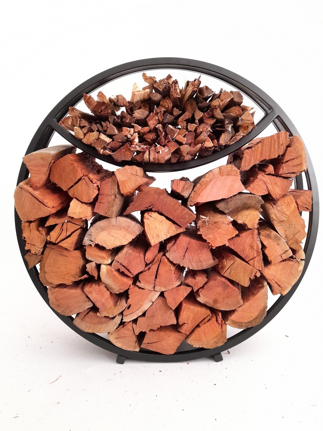 Firewood holder/stand with kindling shelf