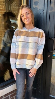 Cream - Caramel Stripe Sweater