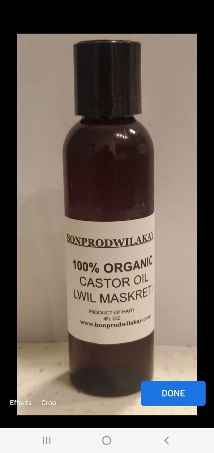 100% Organic Castor Oil Lwil Maskreti