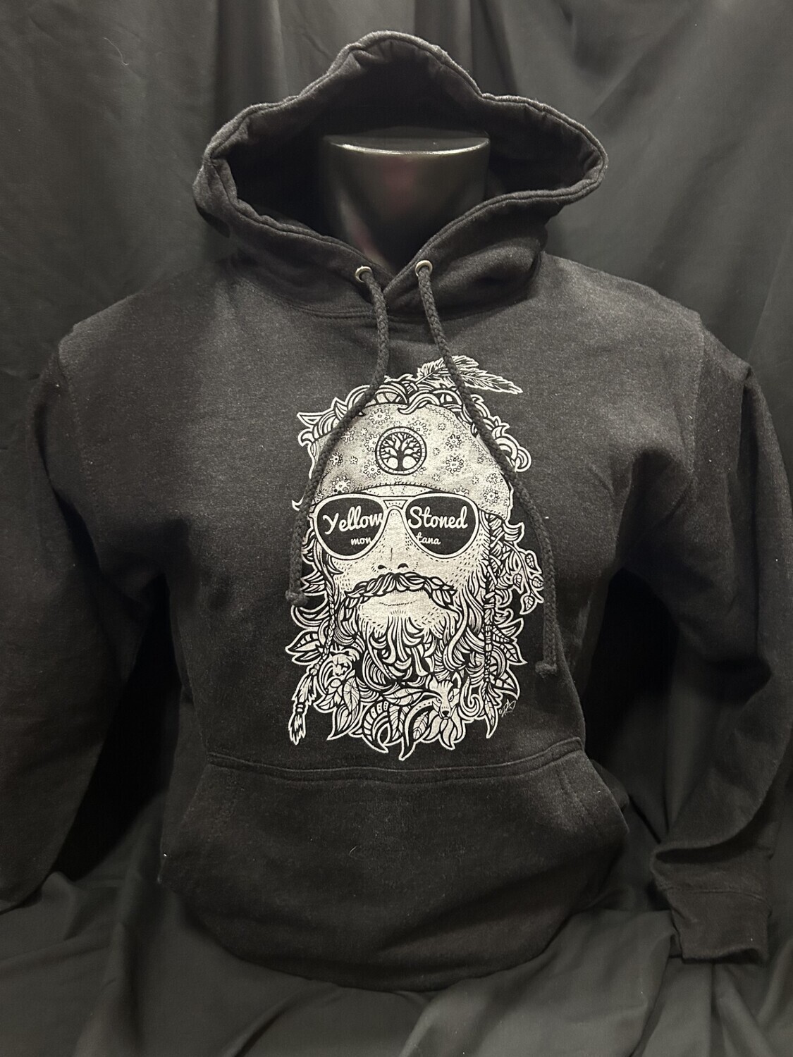 Mtn Man Yellow Stoned Hoodie BLK Smoke XL