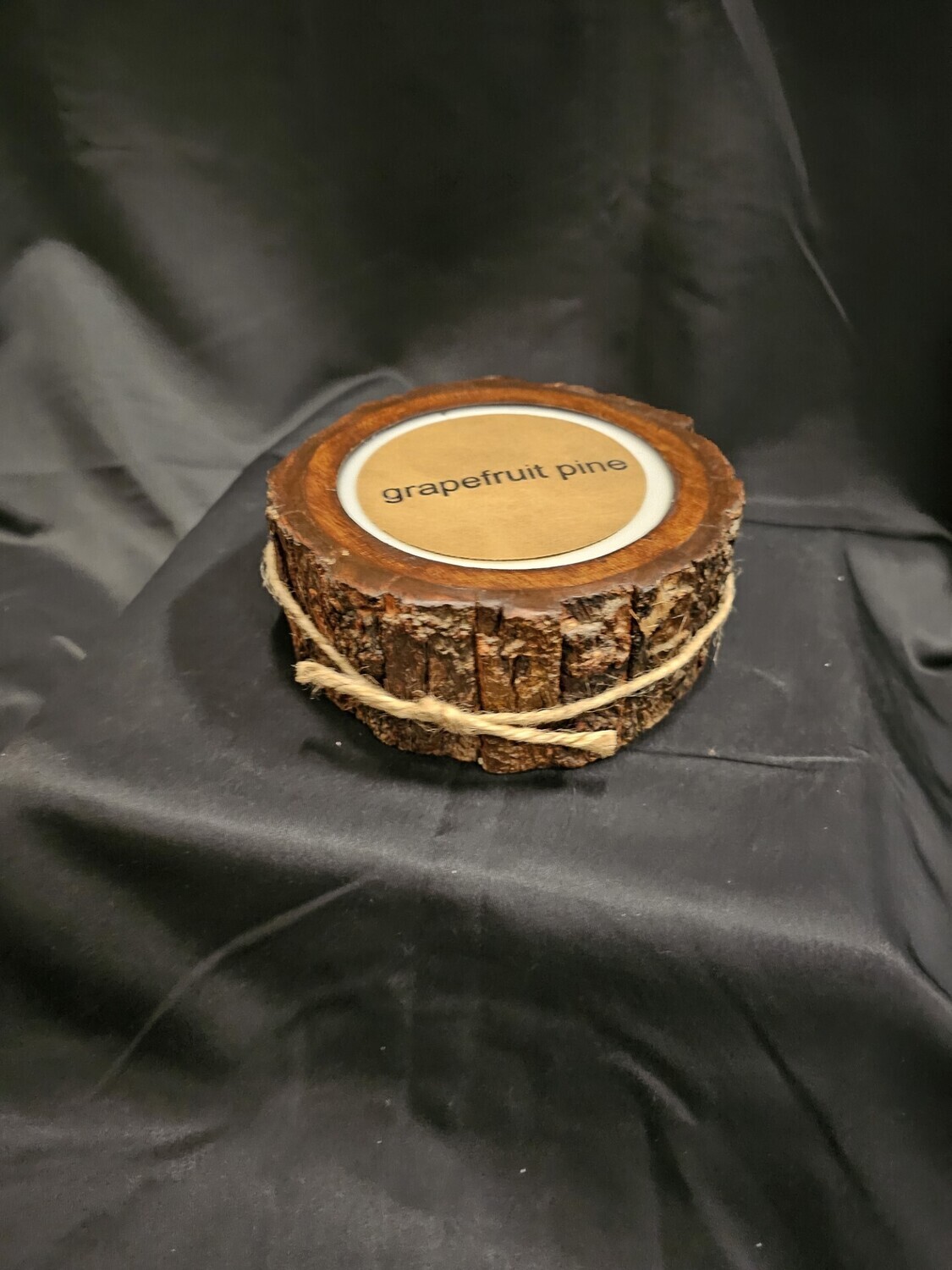 Small Tree Bark Pot Candle Grapefruit Pine