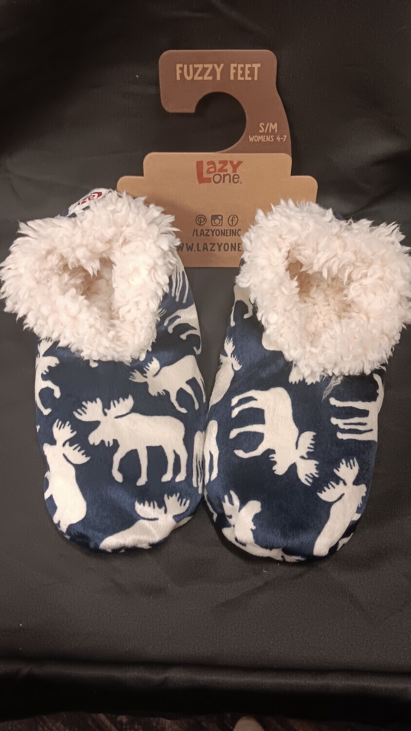 Classic Moose Blue Fuzzy Feet L/XL