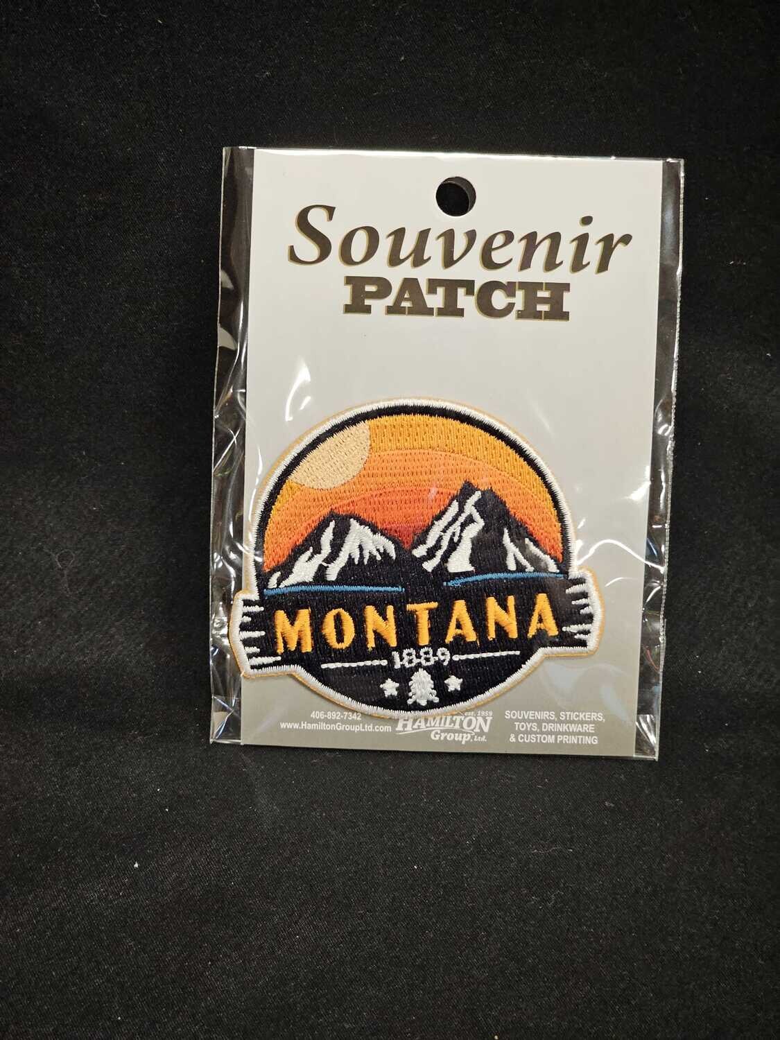 Montana Circle Banner Mountains Embroidered Patch