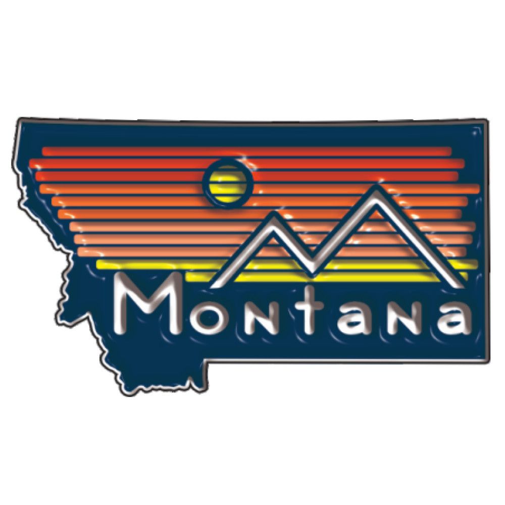 MT State Shape Retro Lines Embroidered Patch