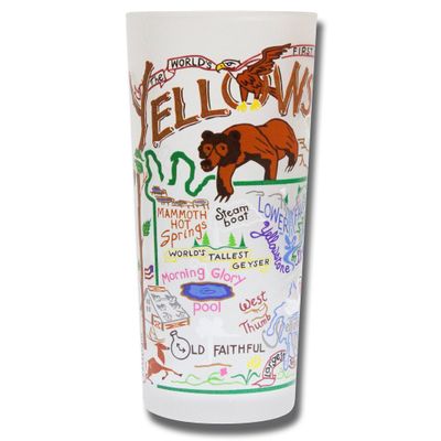 Yellowstone Frosted Drinking Glass - 15oz