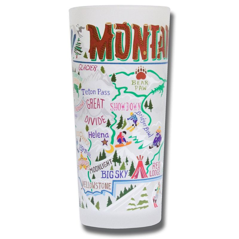 Ski Montana Frosted Drinking Glass - 15oz