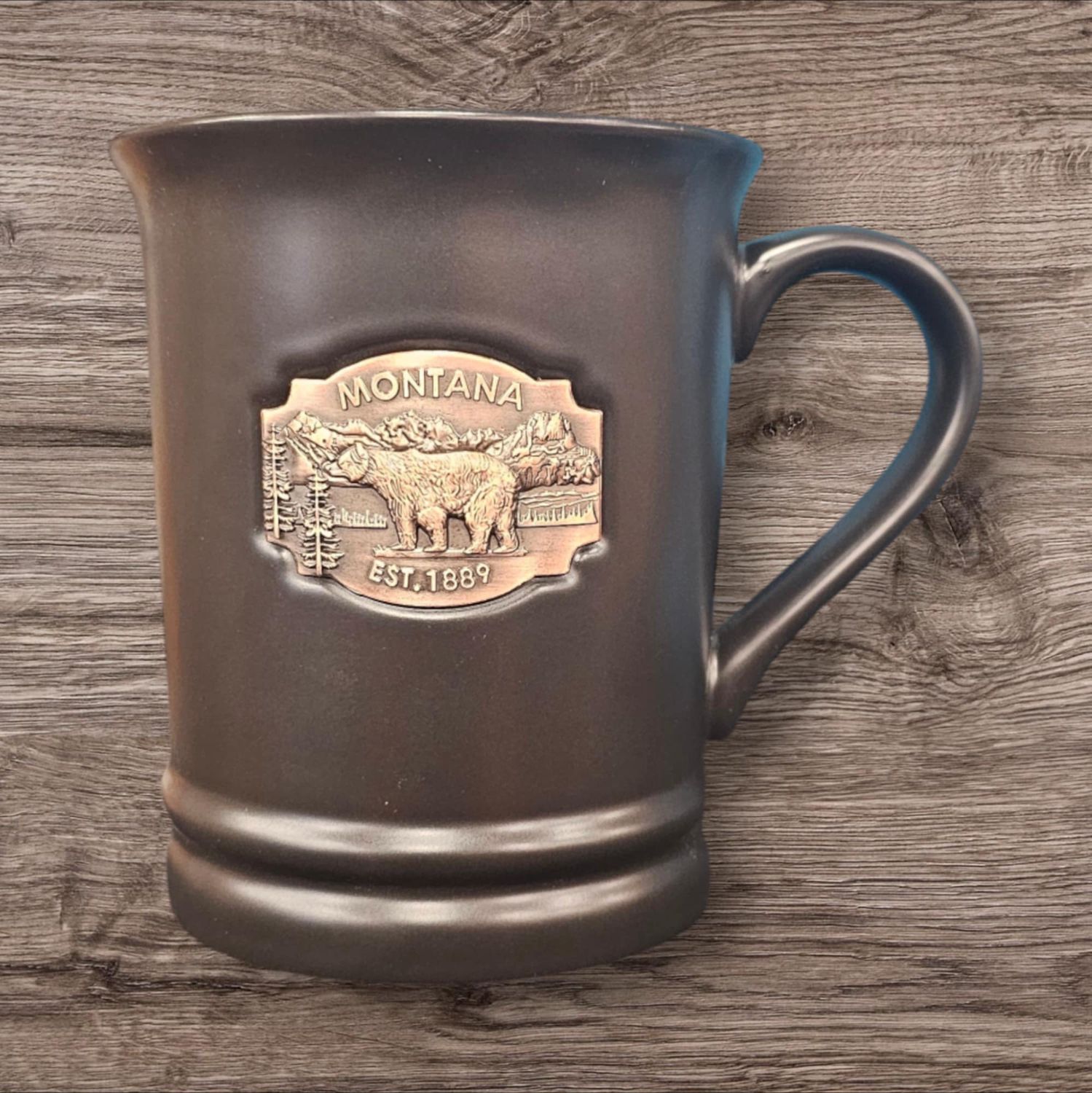 Montana 3D Medallion Mug - Matte Black
