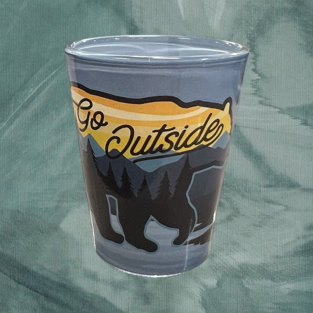 Go Outside Bear Forest Shot Glass