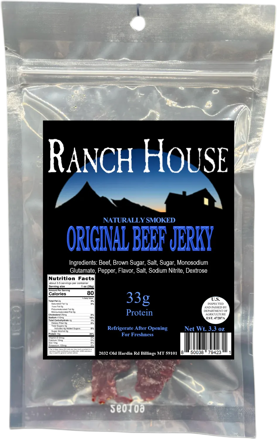 Ranch House Original Beef Jerky 3.3 oz