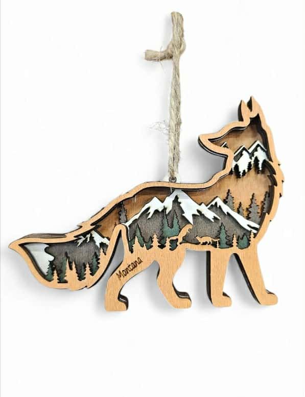 Fox 3D Layered Wood Ornament