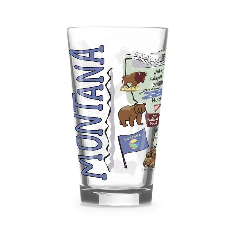 Fish Kiss Montana 16oz Glass