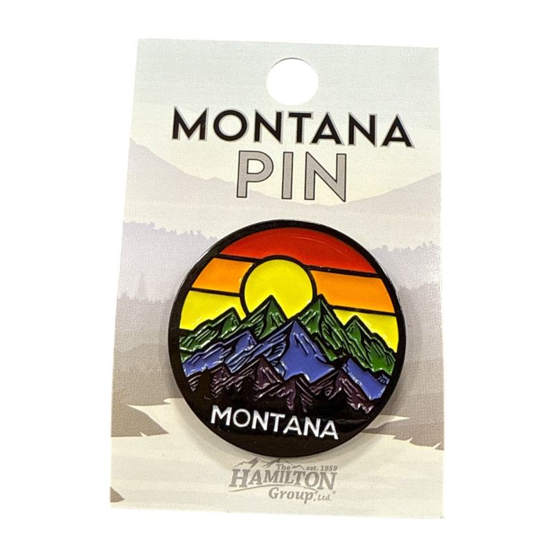 Montana Rainbow Mountains Circle Souvenir Pin
