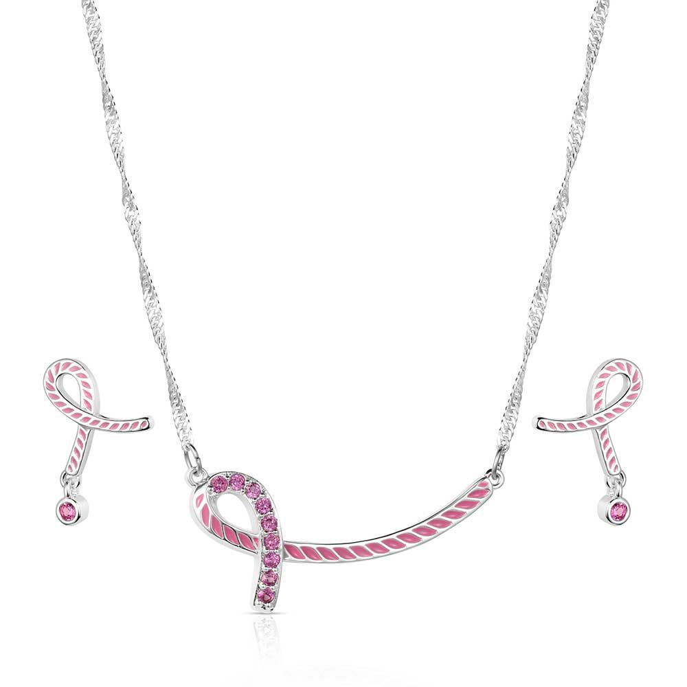 Tough Enough to Wear Pink Hope Rope Jewelry Set