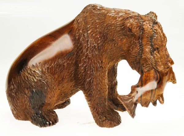 EarthView Ironwood Detailed Grizzly Bear Sitting with Fish