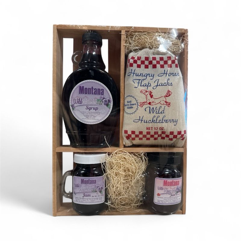 Deluxe Huckleberry Gift Crate: Syrup, Jam, Flap Jack Mix