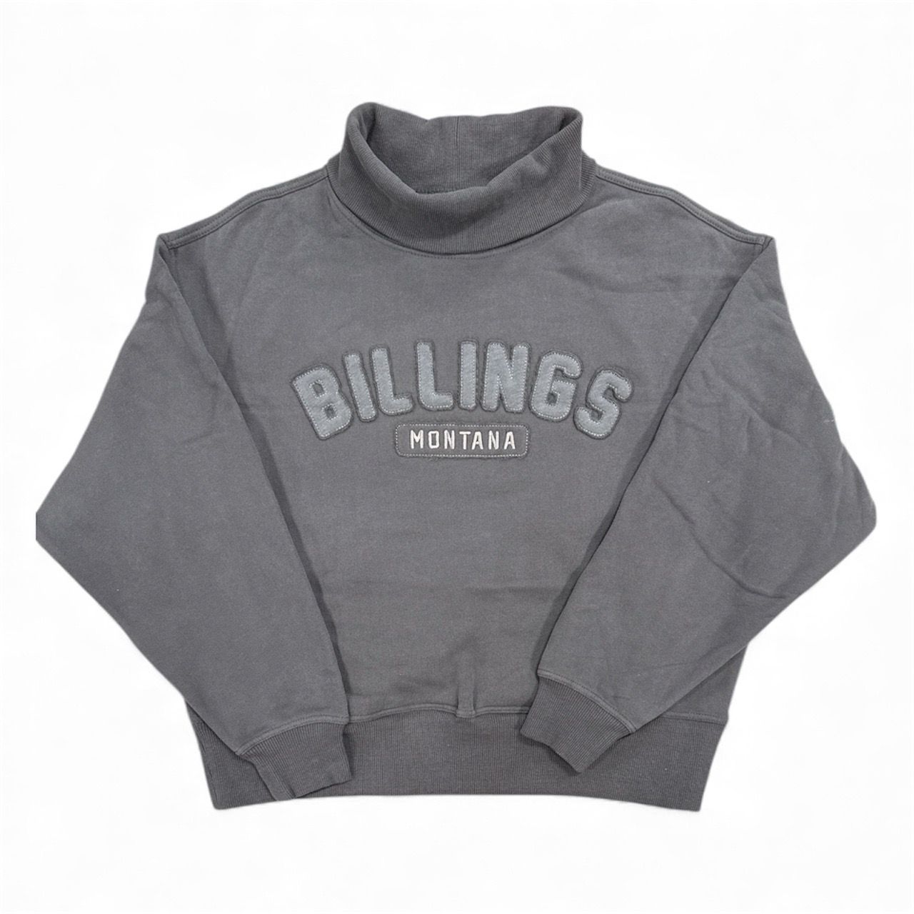 Women&#39;s Oversized Billings Montana Mock-Neck Pullover Sweatshirt