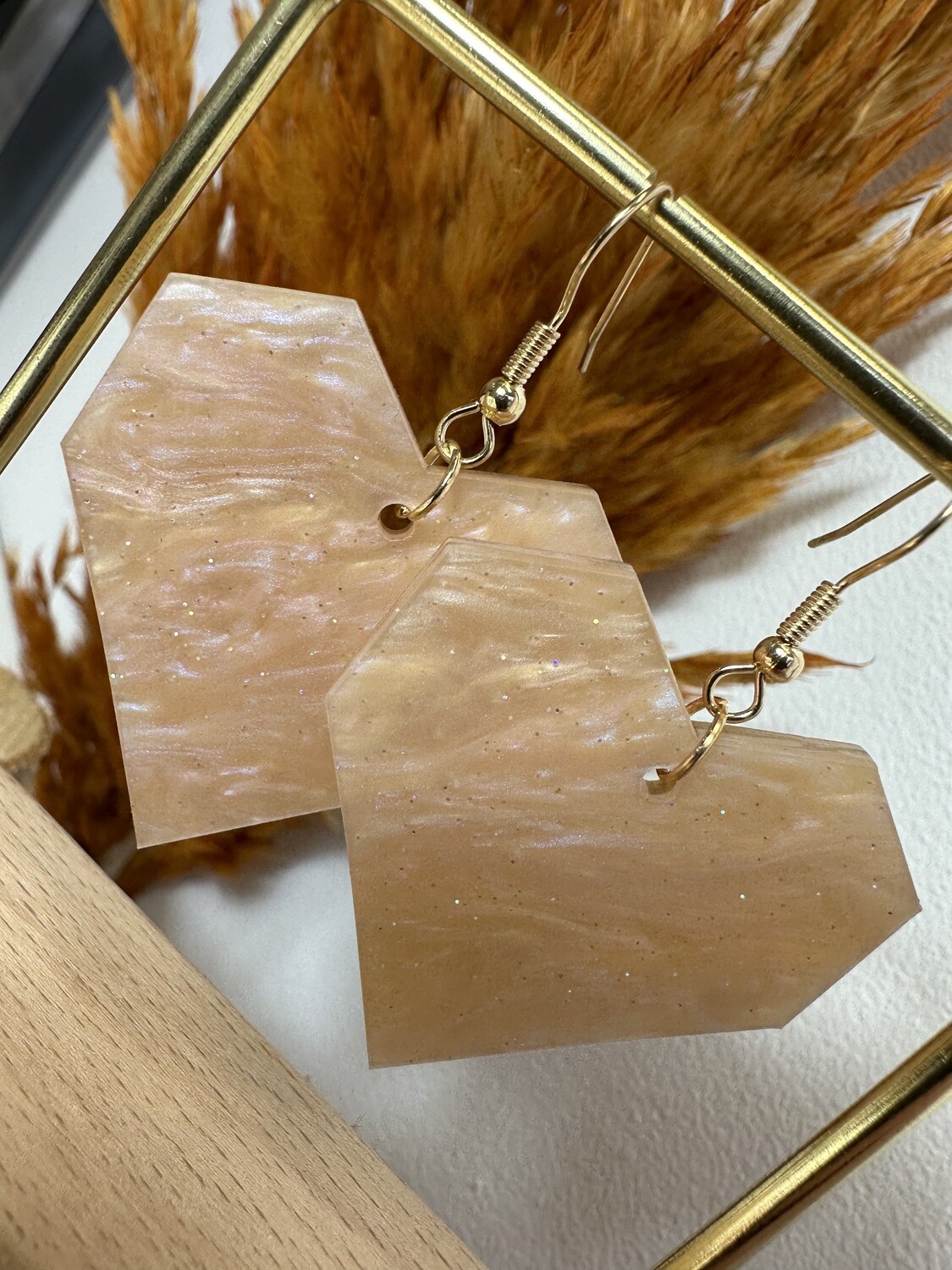 Squared heart - Pearly Pink